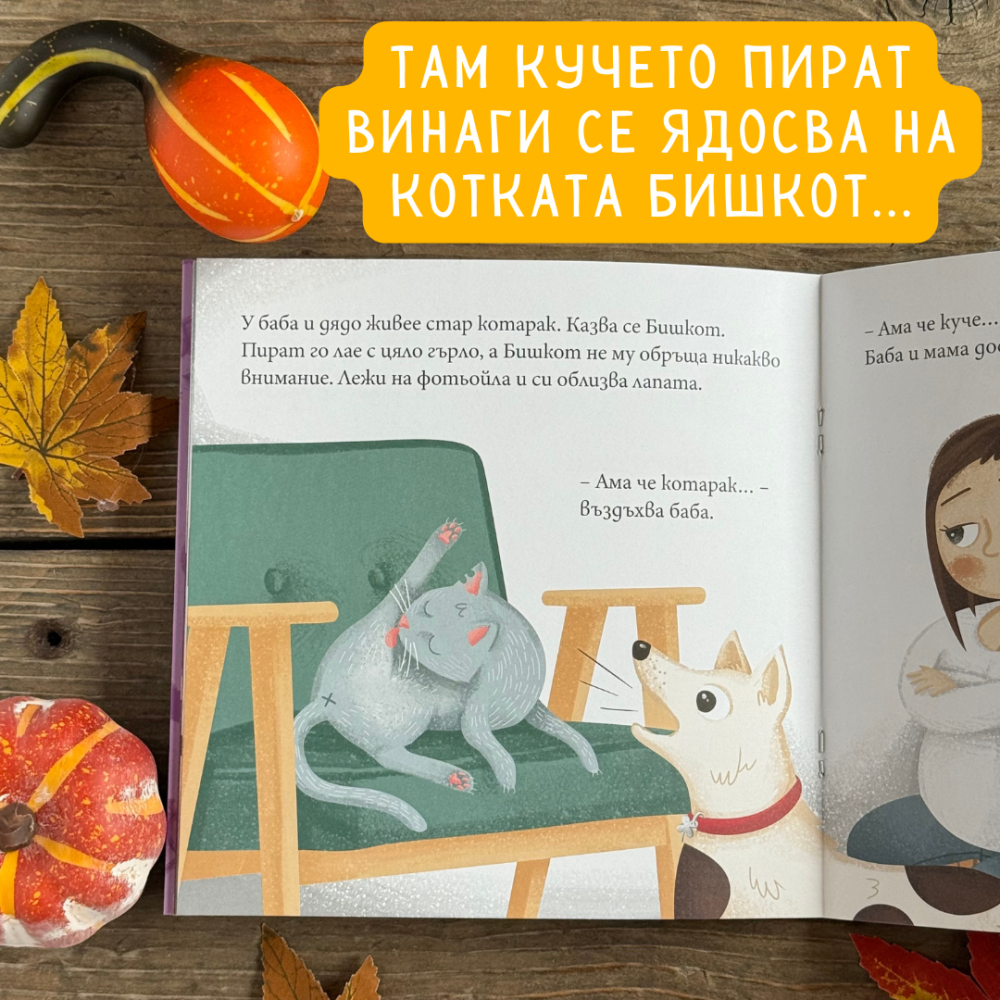 Кучето Пират се среща с котката Бишкот